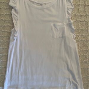 Lilly Pulitzer White Ruffle Sleeve Top